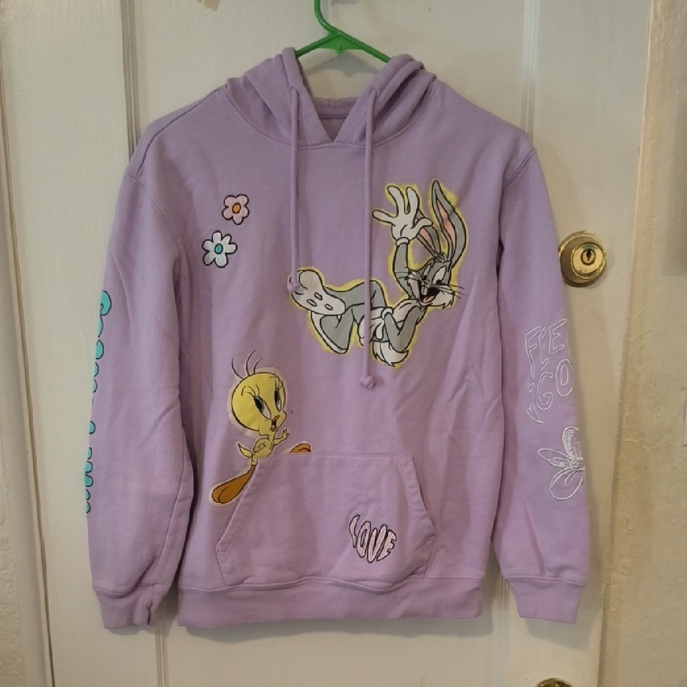 Kids Purple Hoodie with Cartoon Characters